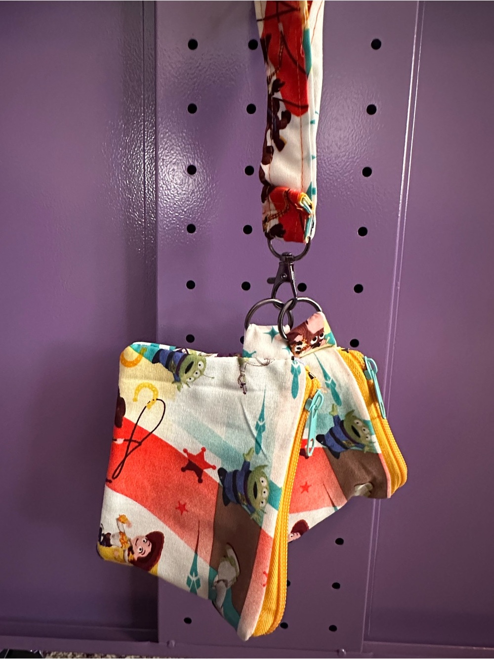 Striped “Toy Story” Wristlet- Multicolor